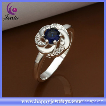 Alibaba whoelsale price blue zircon stone cheap price wholesale value 925 silver ring (CR337)